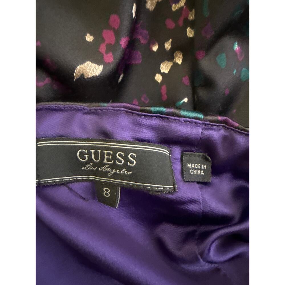 Guess Black Splatter Print Mini Stress Dress Bustier Top Adj Straps SZ 8 NWT - Picture 8 of 9
